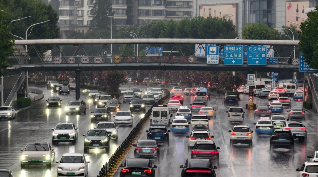 此时此刻，武汉街头下大雨！雨情如何，记者现场直击，预警持续升级