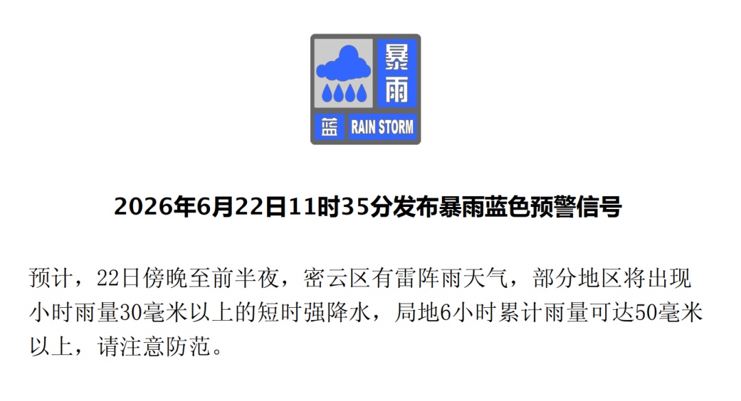 北京多区,暴雨、大风蓝色预警!具体时间—— 北京多区,暴雨、大风蓝色预警!具体时间——