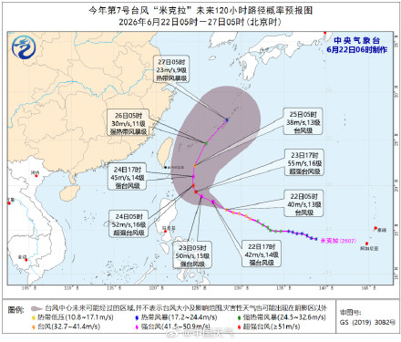 “米克拉”最强可达强台风级或超强台风级