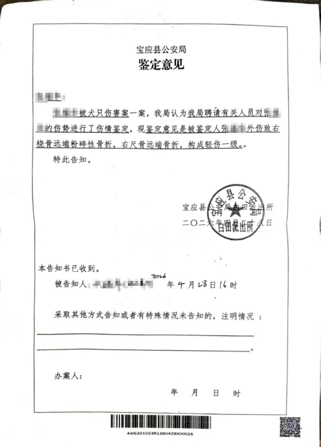 扬州一大型犬与柴犬打闹，扑倒老人致手腕骨折，大型犬主人：正走法律程序，不会拒赔