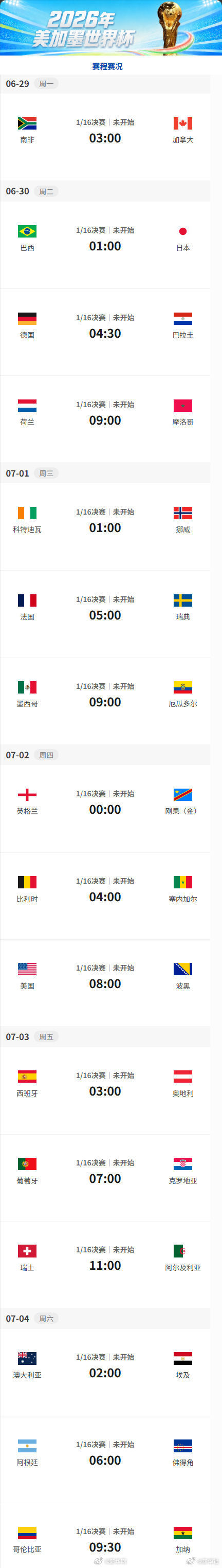 世界杯32强对阵图来了