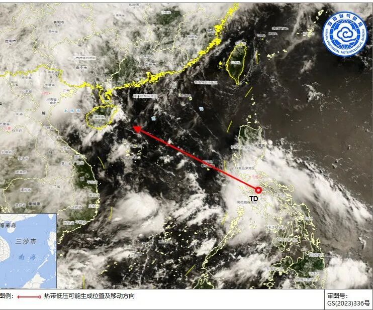南海热带低压明晚或将生成！并逐渐趋向海南岛东部海面→