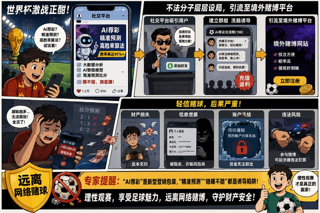 专家提醒“AI荐彩”背后的网络赌球风险 专家提醒“AI荐彩”背后的网络赌球风险