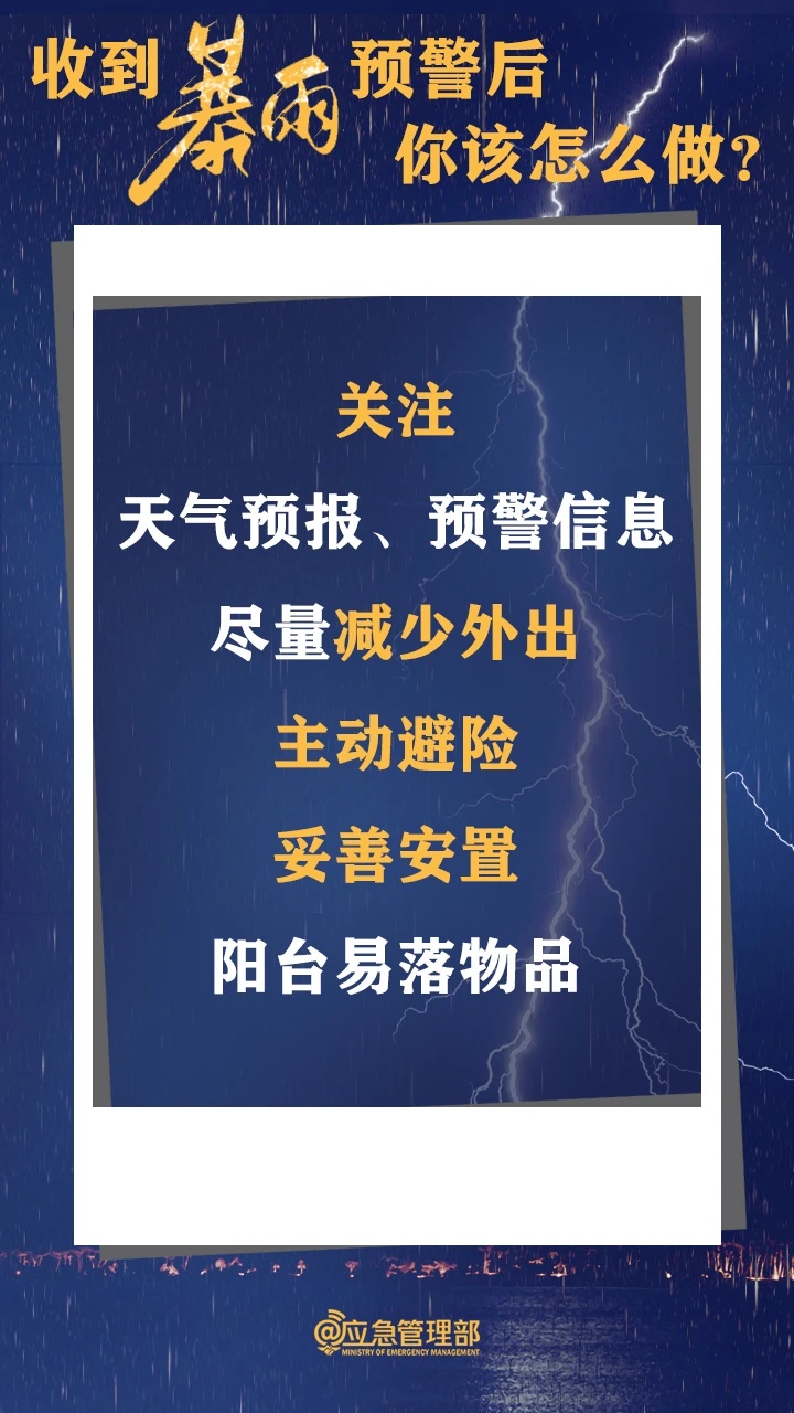 全面进入主汛期,收到暴雨预警后应该怎么做? 全面进入主汛期,收到暴雨预警后应该怎么做?