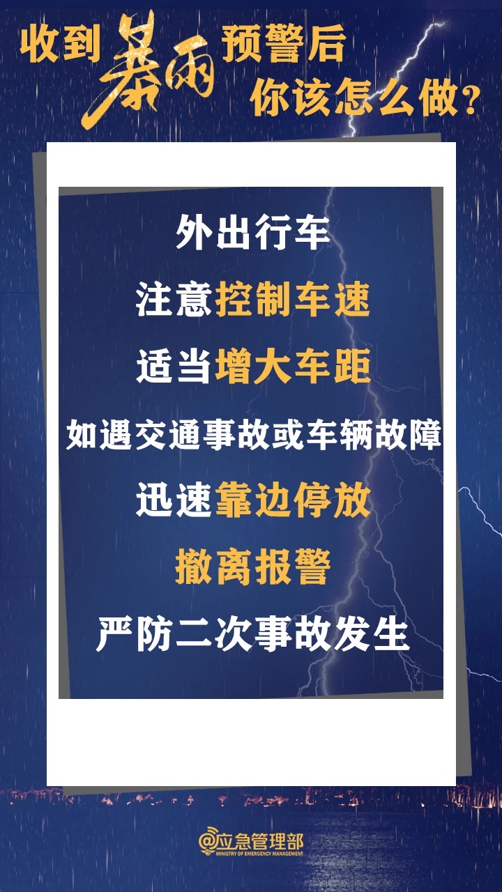 全面进入主汛期,收到暴雨预警后应该怎么做? 全面进入主汛期,收到暴雨预警后应该怎么做?