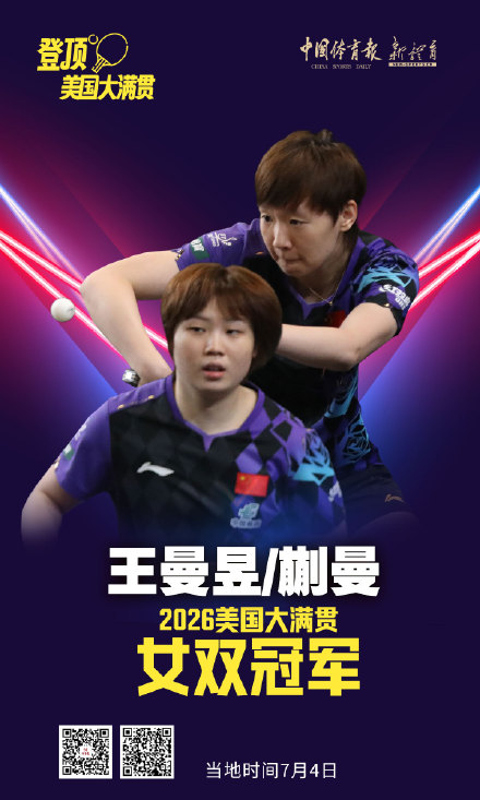祝贺！WTT美国大满贯 王曼昱蒯曼女双夺冠