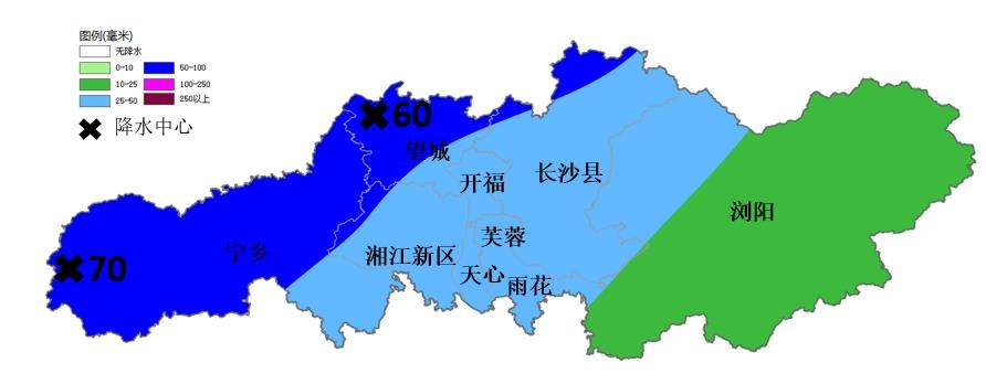受台风“美莎克”残涡影响，6日长沙有中到大雨局地暴雨，伴有强对流