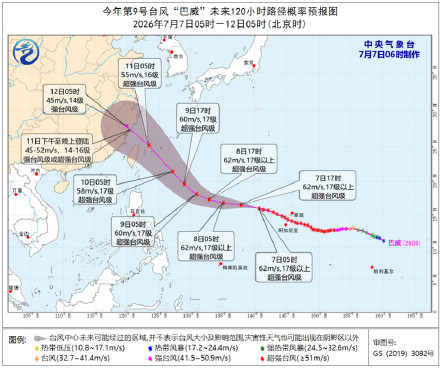 超强台风巴威预计周末登陆我国 超强台风巴威预计周末登陆我国