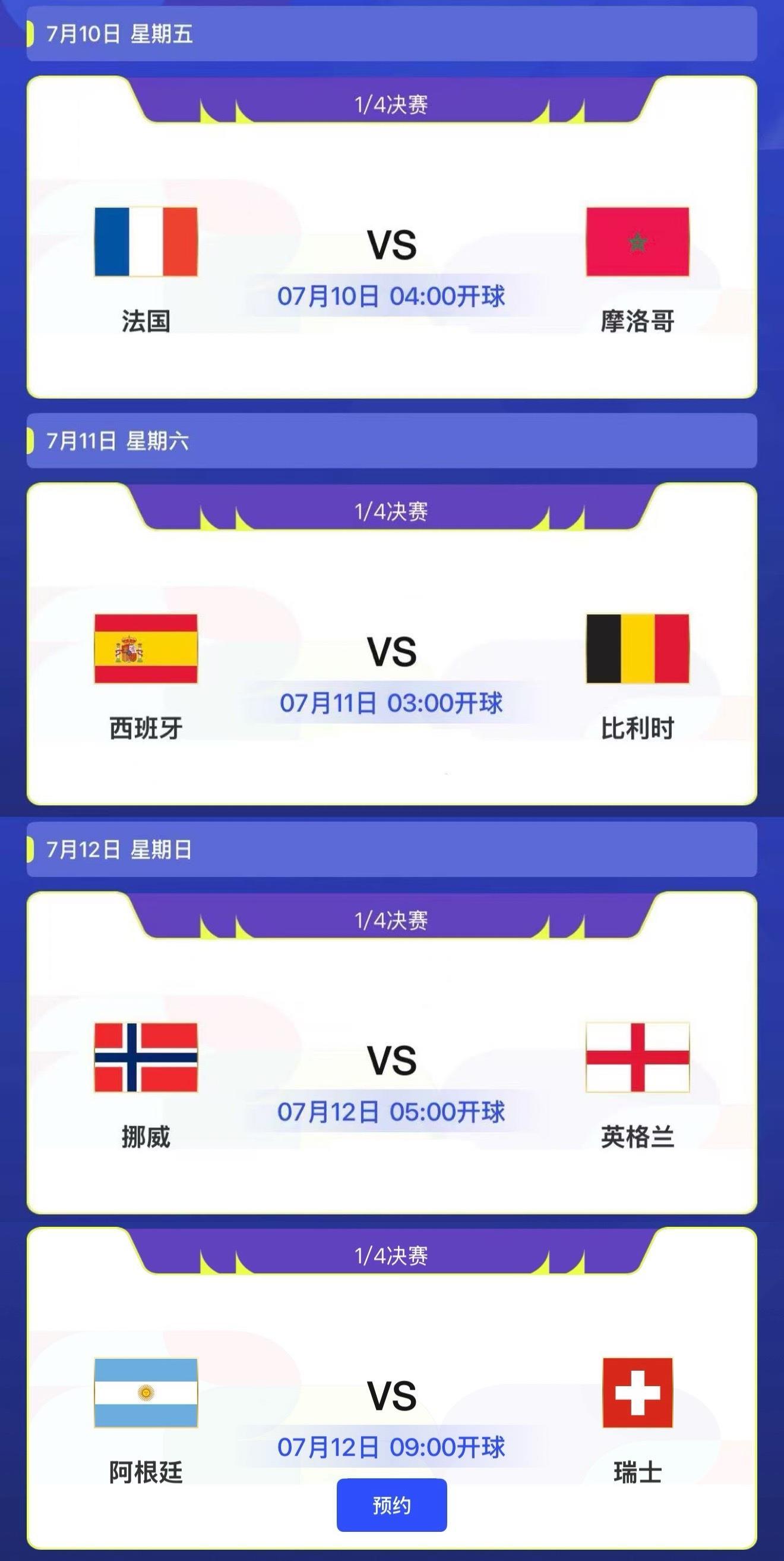 世界杯4强争夺战 对阵图、比赛时间、看点一览！