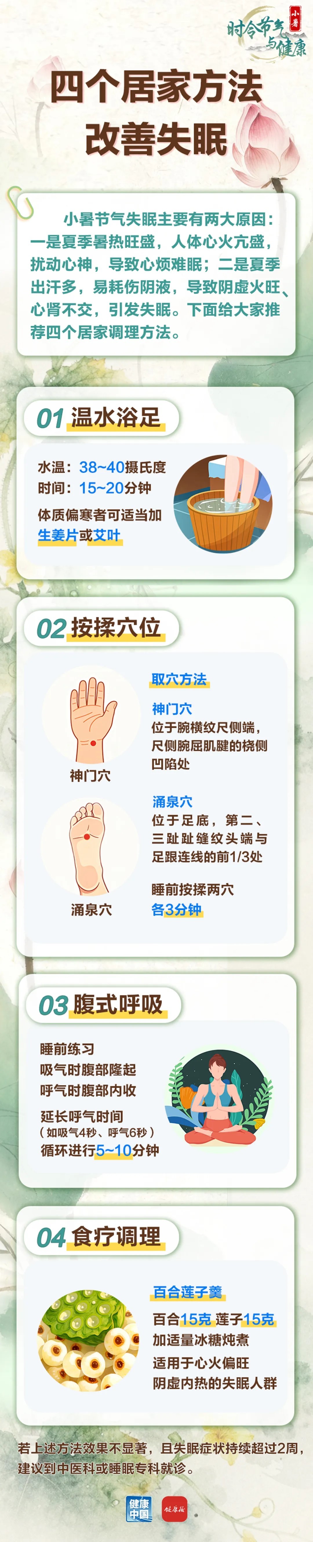 暑热心烦睡不好？试试这四招，稳住好睡眠 | 时令节气与健康