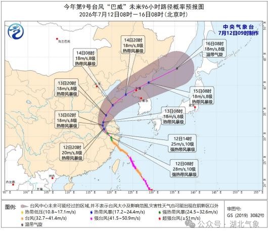 台风“巴威”路径调整！湖北这些地方需警惕雷暴大风
