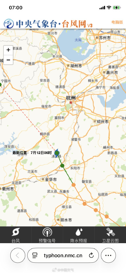 台风巴威进入杭州境内