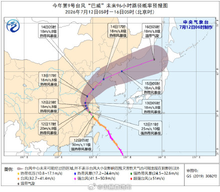 台风暴雨强对流预警三连发
