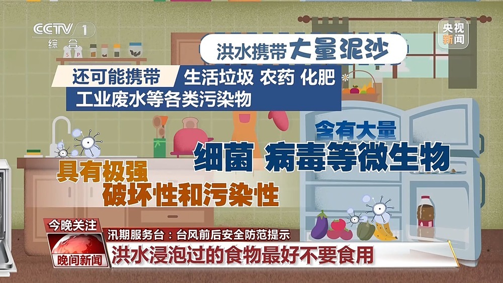不光脚涉水、不吃泡水食物 台风天安全防范提示→ 不光脚涉水、不吃泡水食物 台风天安全防范提示→