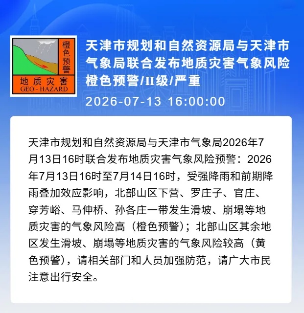 两部门联合发布预警!涉及天津 两部门联合发布预警!涉及天津