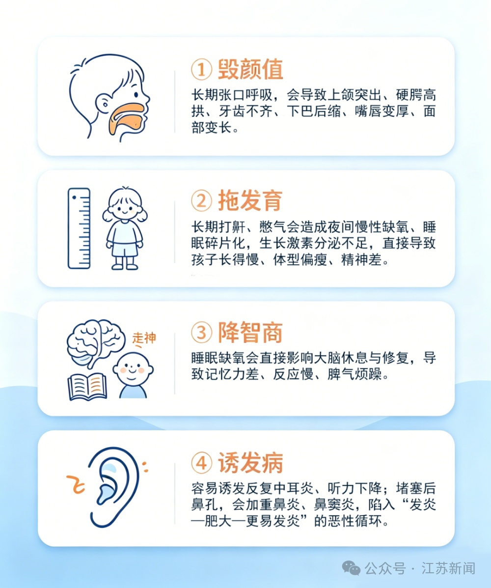 孩子打呼噜不只是“睡得香”!有可能被偷走颜值和智商 孩子打呼噜不只是“睡得香”!有可能被偷走颜值和智商