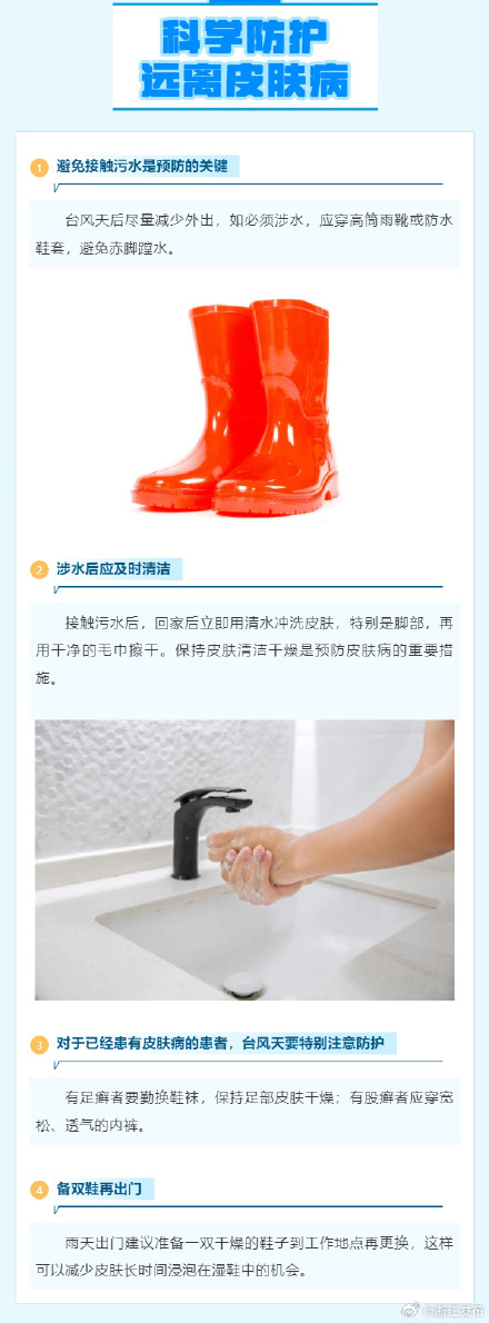 台风过后皮肤病高发,这份健康防护指南请收好 台风过后皮肤病高发,这份健康防护指南请收好