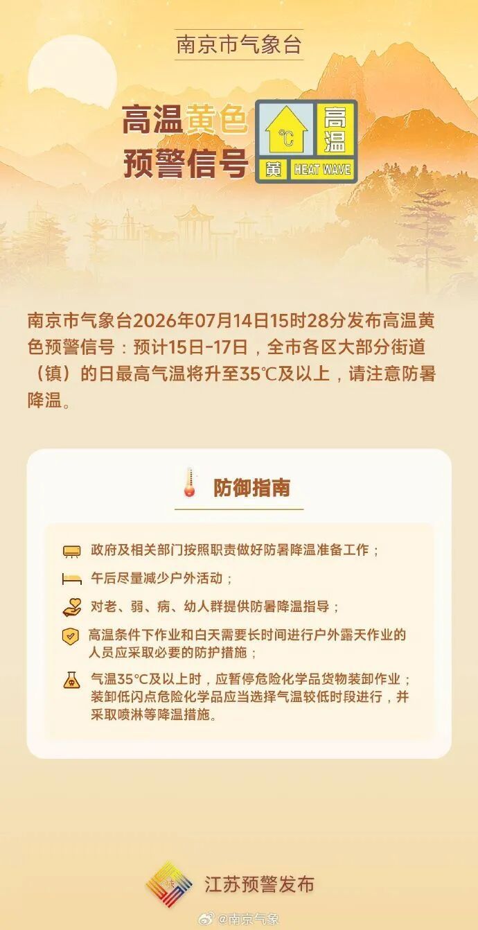 南京官宣出梅!但高温预警也来了 南京官宣出梅!但高温预警也来了