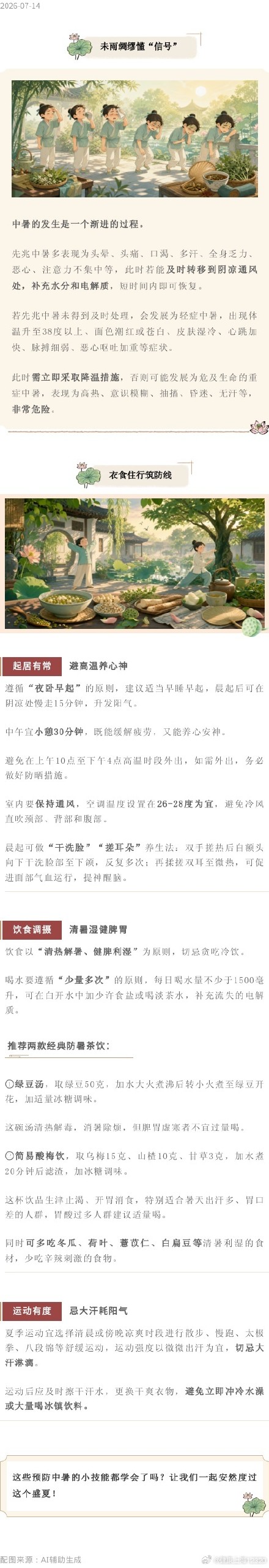 盛夏高温,科学预防中暑从这些小事做起 盛夏高温,科学预防中暑从这些小事做起