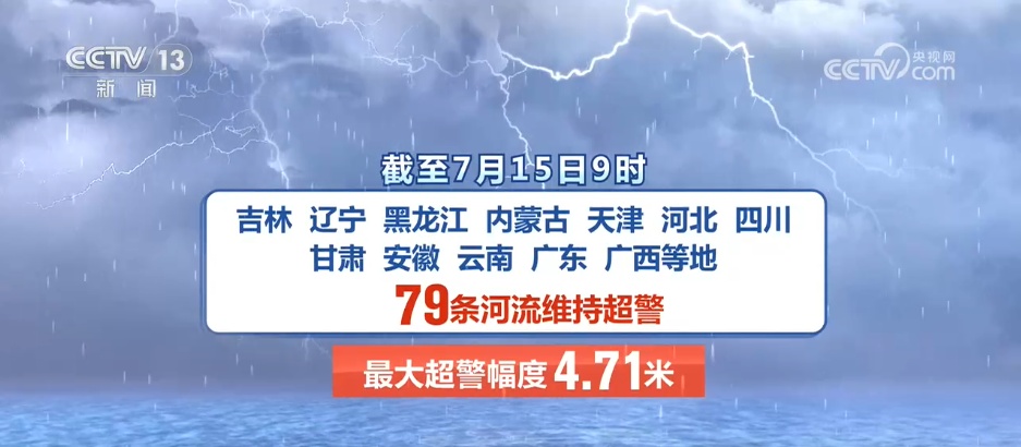 全国79条河流维持超警 水利部发布橙色山洪灾害气象预警