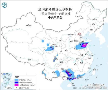 暴雨高温强对流3预警生效中 暴雨高温强对流3预警生效中