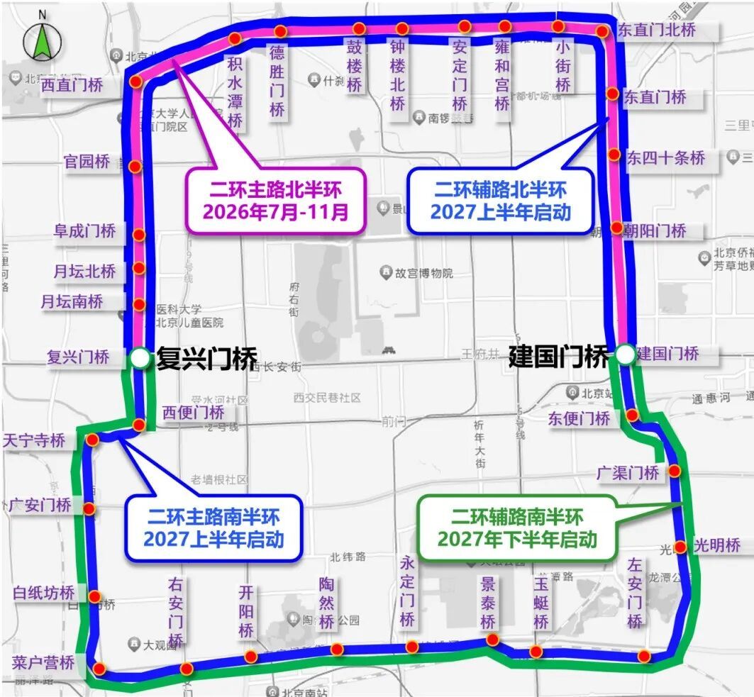 今晚23时起,北京二环路启动升级工程!出行注意—— 今晚23时起,北京二环路启动升级工程!出行注意——