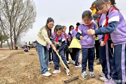 北京小学生种出30亩浪漫花海