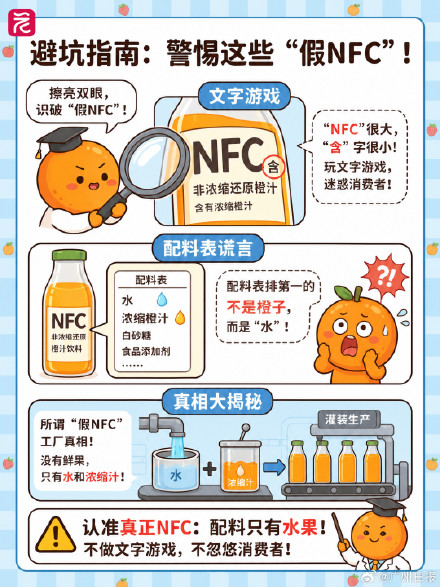 三招教你鉴别真假NFC果汁 三招教你鉴别真假NFC果汁