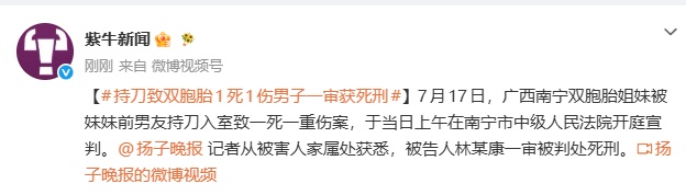 持刀致双胞胎姐妹1死1伤,林某康一审被判处死刑,被害女孩父亲称凶手只判赔了十几万元 持刀致双胞胎姐妹1死1伤,林某康一审被判处死刑,被害女孩父亲称凶手只判赔了十几万元