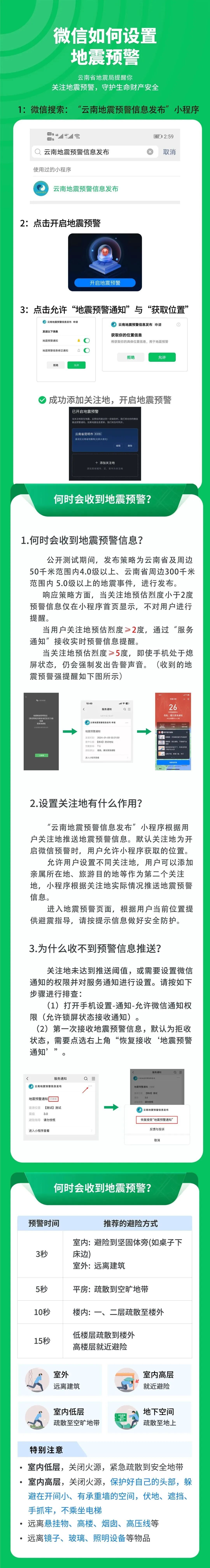 微信一键开!云南地震预警10秒搞定 微信一键开!云南地震预警10秒搞定