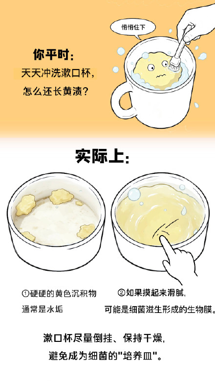 只喝水的杯子竟擦出橘红色污渍 只喝水的杯子竟擦出橘红色污渍