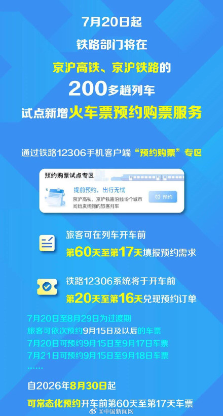 今起12306可提前60天预约购票 今起12306可提前60天预约购票