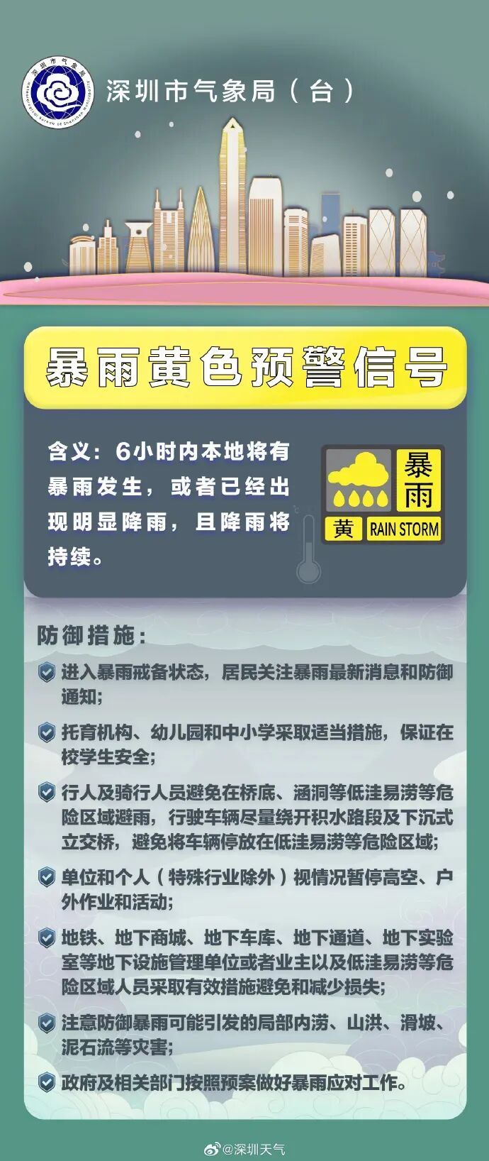 上班请注意!深圳发布预警信号!本周仍有暴雨风险 上班请注意!深圳发布预警信号!本周仍有暴雨风险