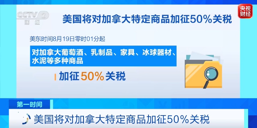 美国宣布:对加拿大部分产品加征50%关税!加拿大总理回应 美国宣布:对加拿大部分产品加征50%关税!加拿大总理回应