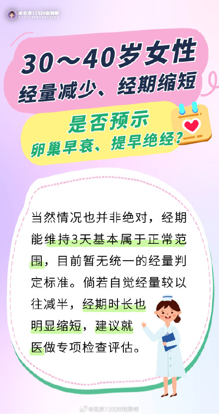 90后，经量减少、经期缩短，是卵巢早衰吗？