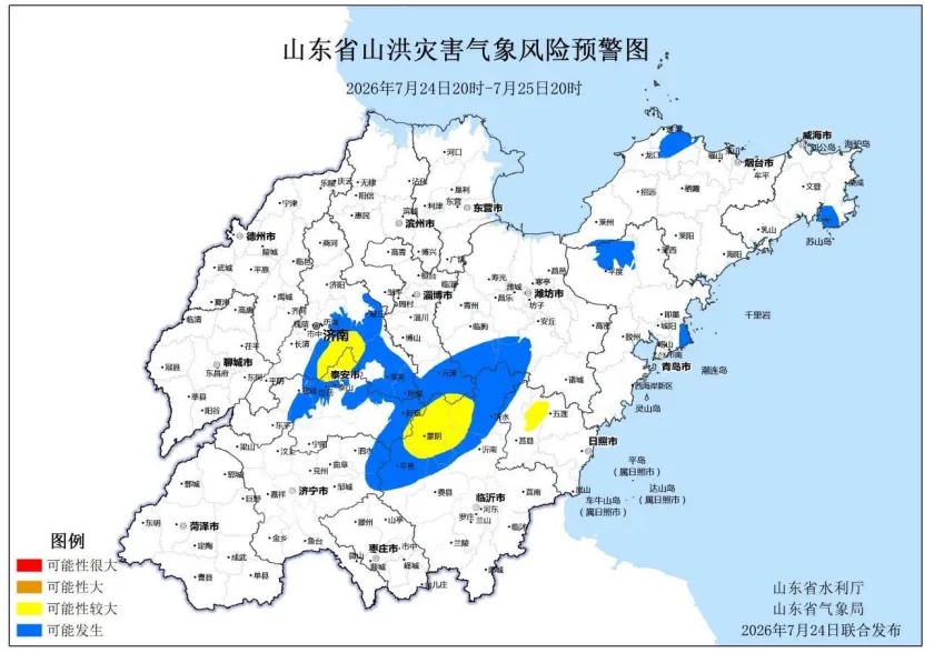 山东发布山洪和地质灾害预警:今晚到明晚,济南、淄博、泰安、日照、临沂市局部地区发生山洪灾害的可能性较大 山东发布山洪和地质灾害预警:今晚到明晚,济南、淄博、泰安、日照、临沂市局部地区发生山洪灾害的可能性较大