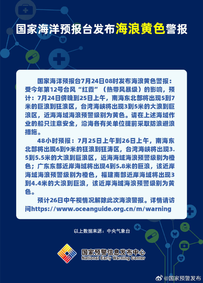 国家海洋预报台发布海浪黄色警报 国家海洋预报台发布海浪黄色警报