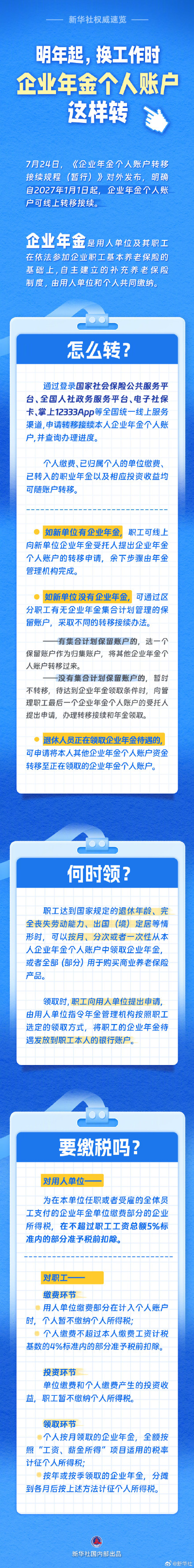 明年起 换工作时企业年金个人账户这样转