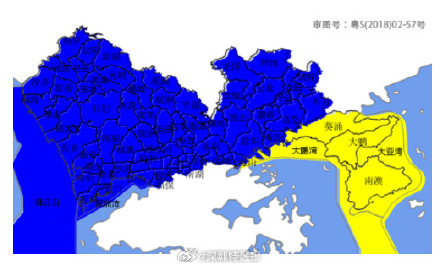 深圳市降级分区台风预警信号