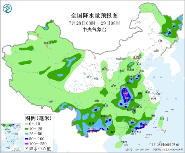 未来三天 广东、广西、湖南、湖北等地部分地区发生暴雨灾害风险较高