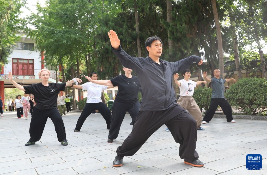 河南温县：“洋弟子”学太极