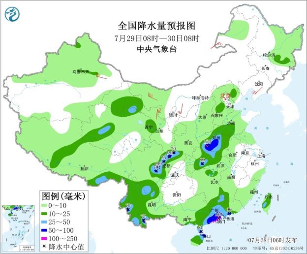 未来三天 广东、广西、湖南、湖北等地部分地区发生暴雨灾害风险较高