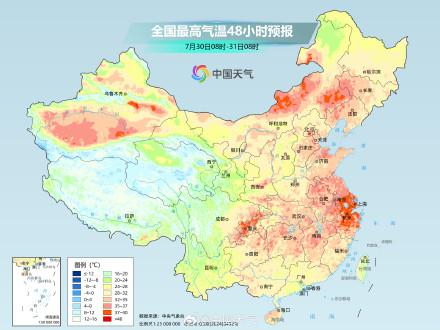 中东部大范围桑拿天持续 东北等地热到同期少见