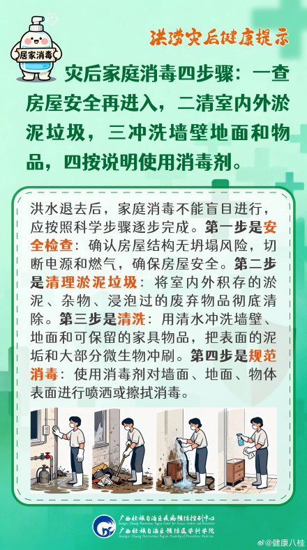 洪涝灾后防疫科普 | 洪涝灾害后家庭消毒指南