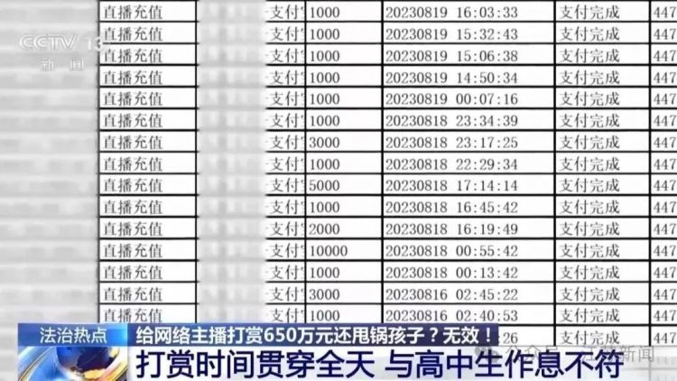 一家三口打赏主播650万!还“甩锅”给孩子要求平台退款,法院判了 一家三口打赏主播650万!还“甩锅”给孩子要求平台退款,法院判了