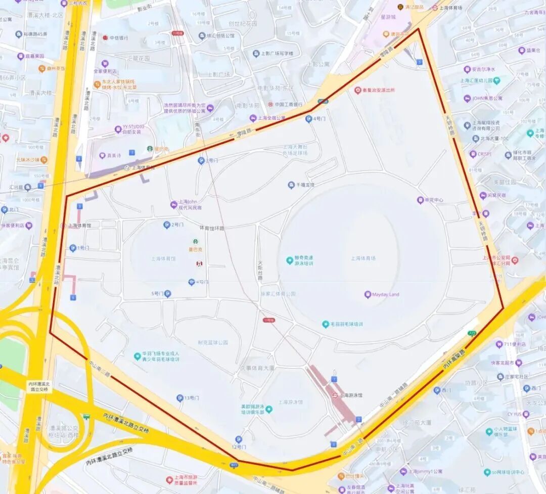注意！上海体育场周边部分道路本周日起临时交通管制