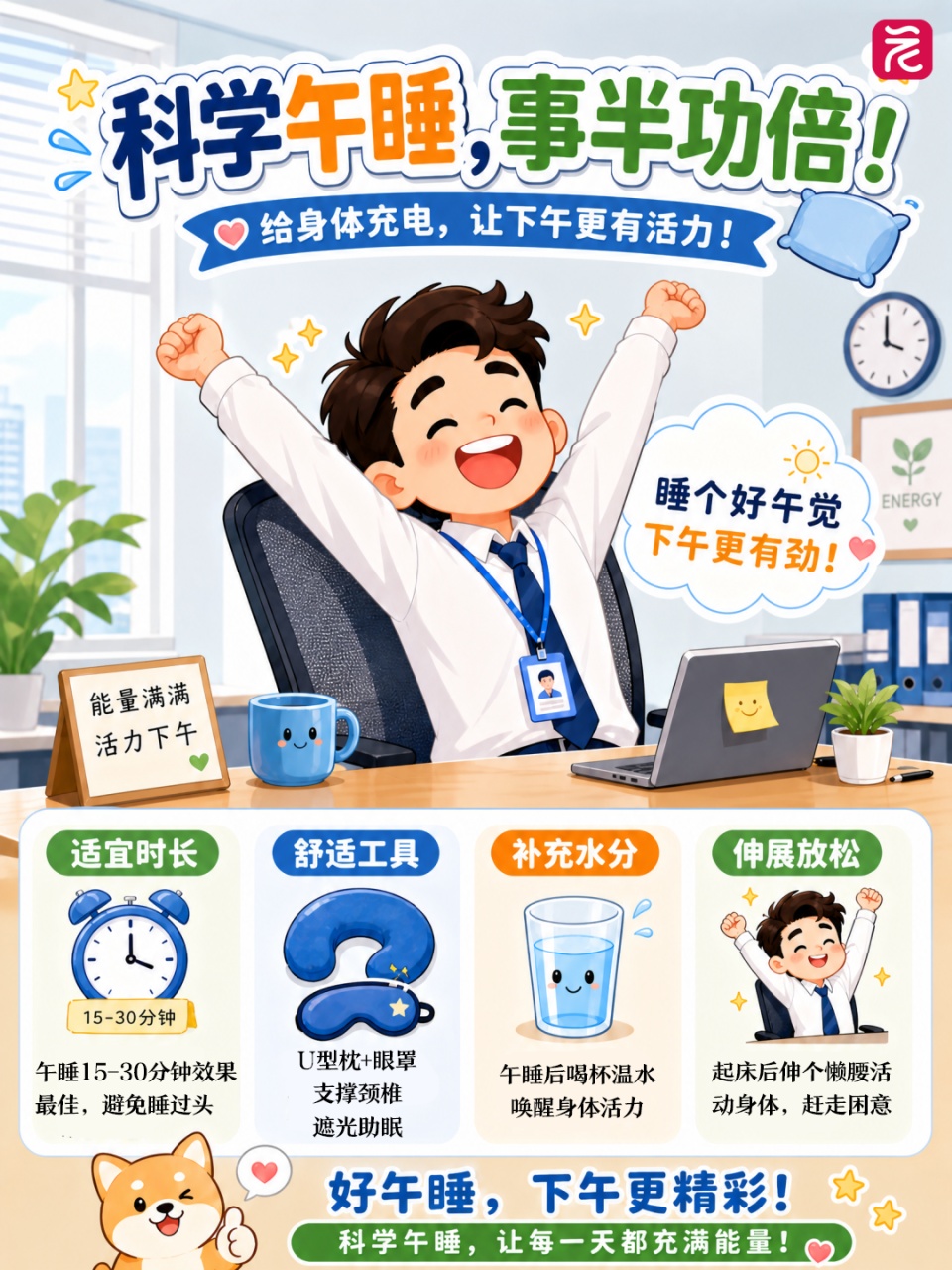 上班族午休正确睡姿，看完立刻改