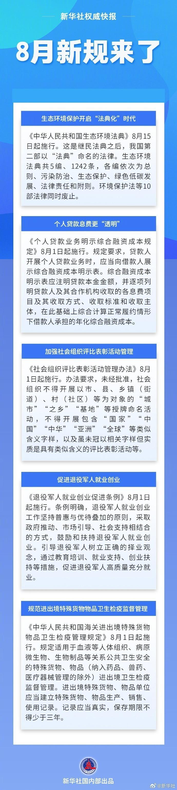 8月新规来了 ，哪些你最关注？