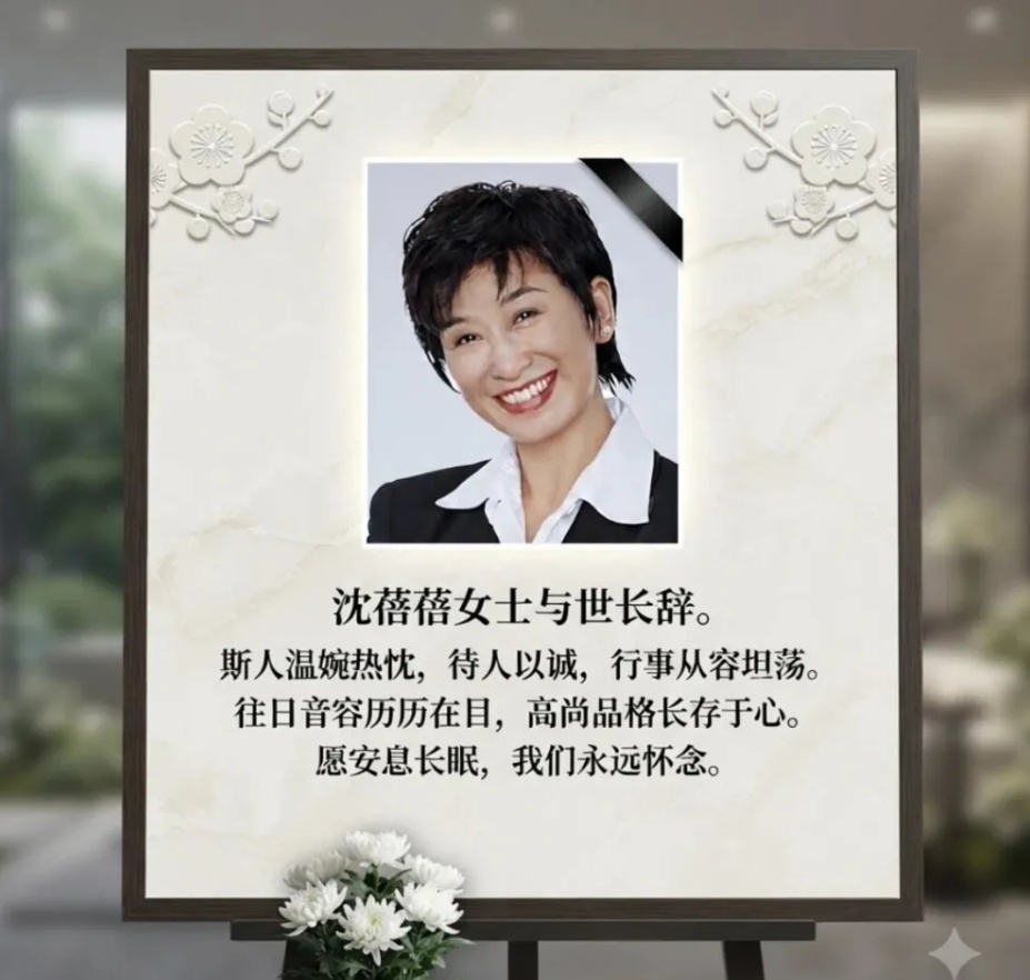 凤凰卫视原知名主持人沈蓓蓓去世，享年78岁，是凤凰卫视前身卫视中文台（Star TV）的第一位主持人