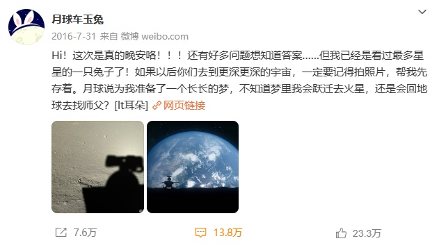 “我已经是看过最多星星的一只兔子了” “我已经是看过最多星星的一只兔子了”